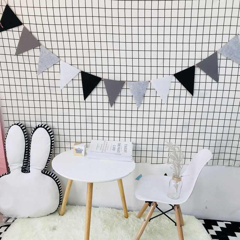 12 flaggor 2.5 meter födelsedagsbunting banderoller vimpel baby shower bröllopsgirland non-woven flaggor för fest heminredning rekvisita