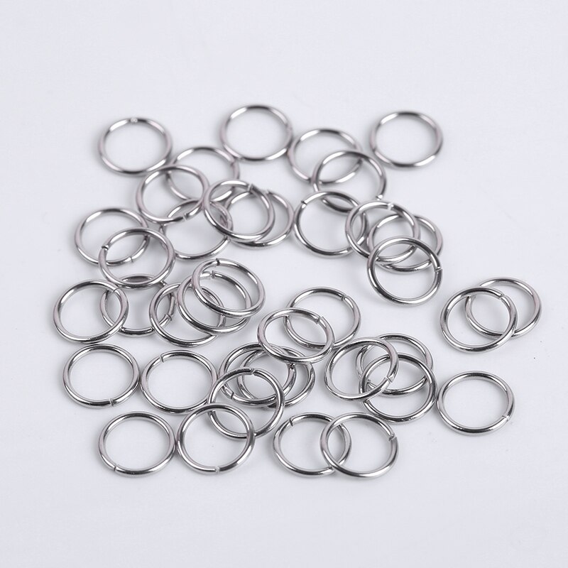 200 unids/lote de acero inoxidable anillos de salto abierto anillos de Split para la fabricación de la joyería DIY conector Accesorios: 0.8x7mm 200Pcs