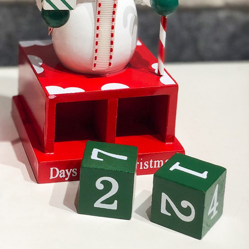 Snowman Shape Christmas Decoration Wooden Countdown Calendar Cute Cartoon Decoration Countdown calendar