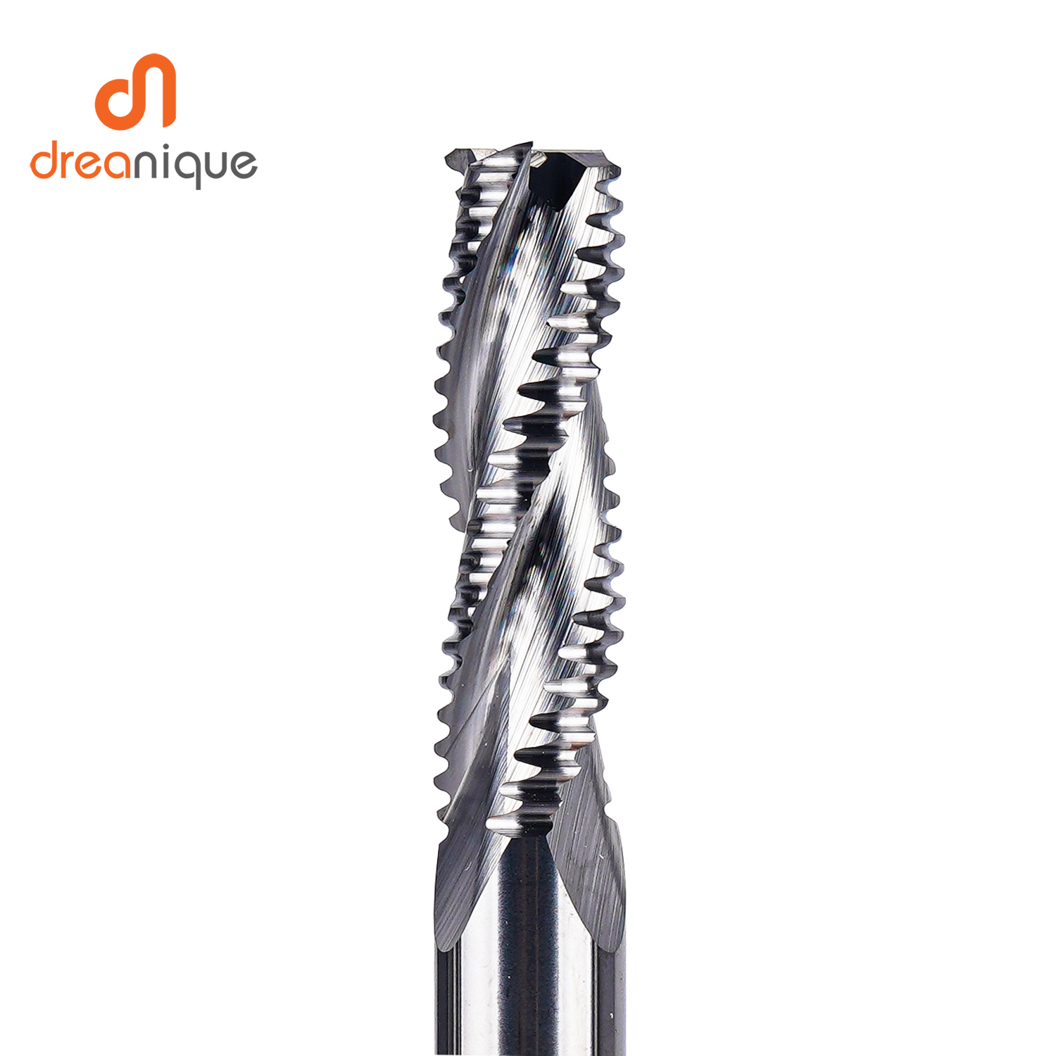 Dreanique, 1 unidad, 3 flautas, fresa de desbaste de alta resistencia de carburo sólido, 4mm-12mm, ranura para carpintería, CNC, grano grueso más rugoso