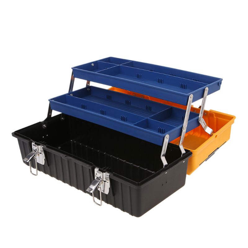 17" Large Plastic Tool Box 3 Layer Storage Hardware Toolbox Home Multifunction Car Repair Container Case