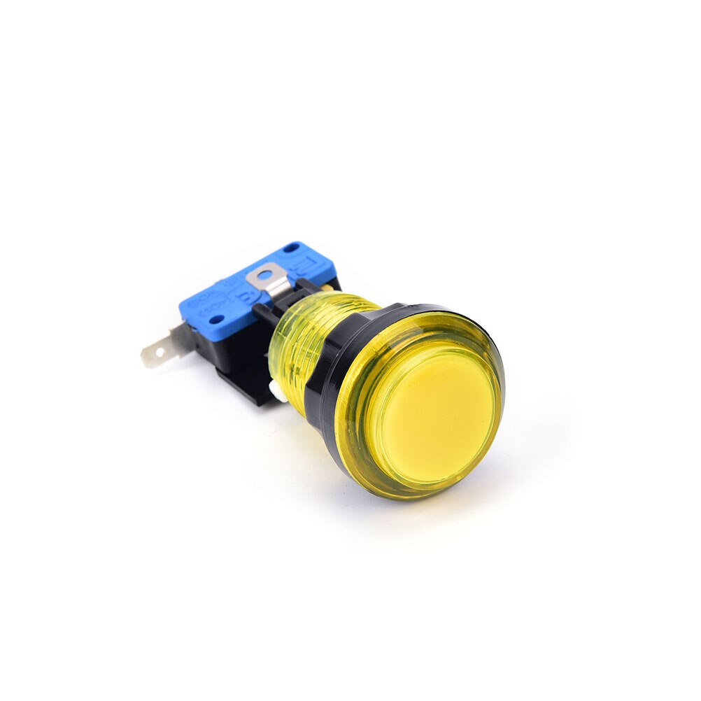 1 stuk led-licht verlichte ronde arcade videogame-speler drukknopschakelaar 5 kleuren 32mm: Geel