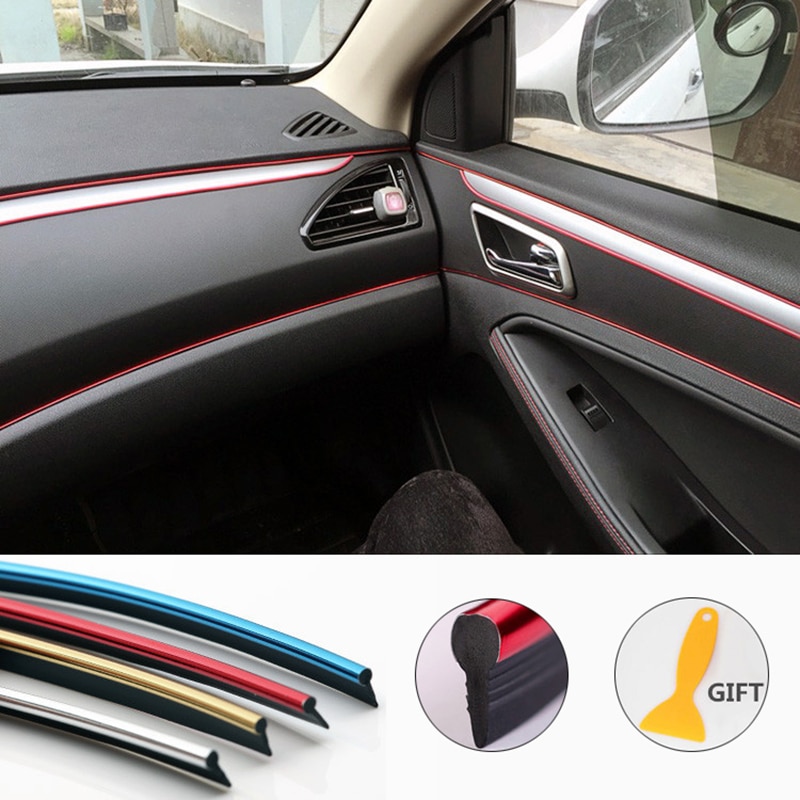 5M Auto Styling Moulding Interieur Decoratie Strips Trim Dashboard Deur Rand Universeel Voor Alle Auto Auto Accessoires Auto- styling
