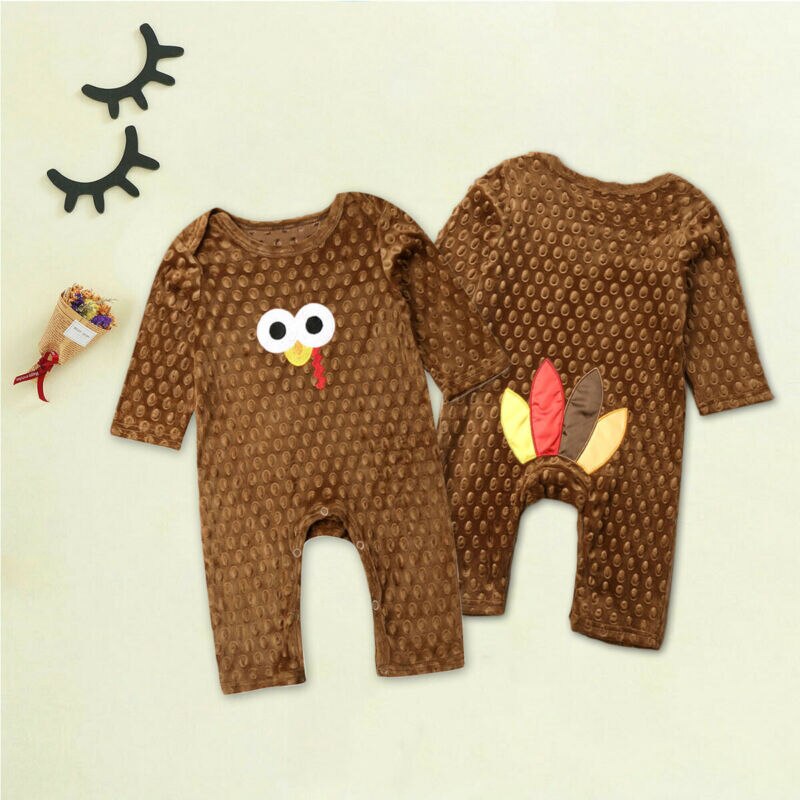 Pudcoco – combinaison pour -né fille et garçon, printemps-automne, Thanksgiving, turquie