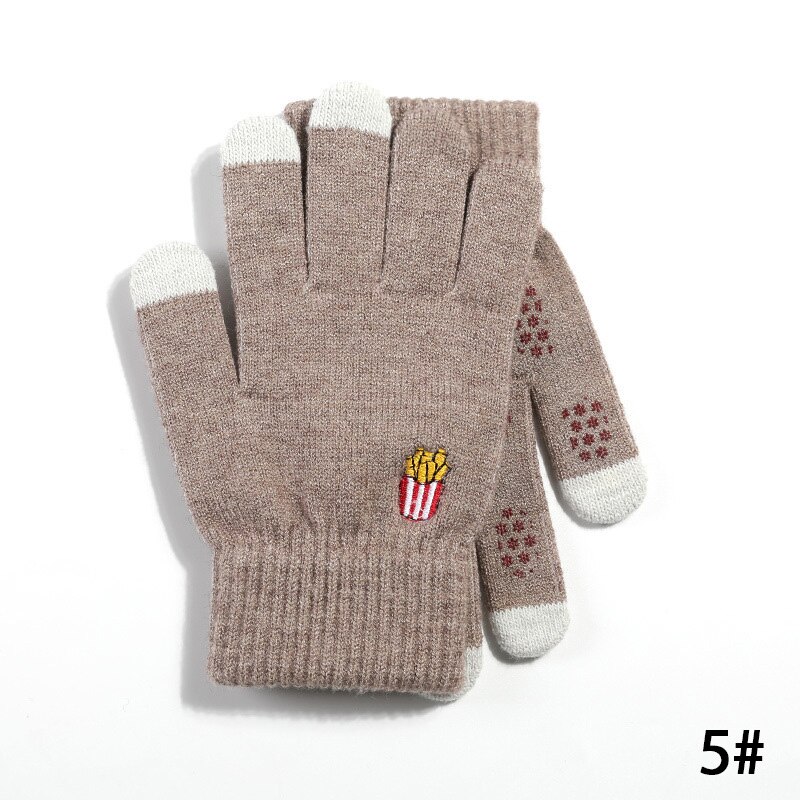 Gloves Kniteed Winter Gloves Screen Touch Gloves Women's Hand Wear Strong Friction Hand Warmers Thick Winter Glove: L