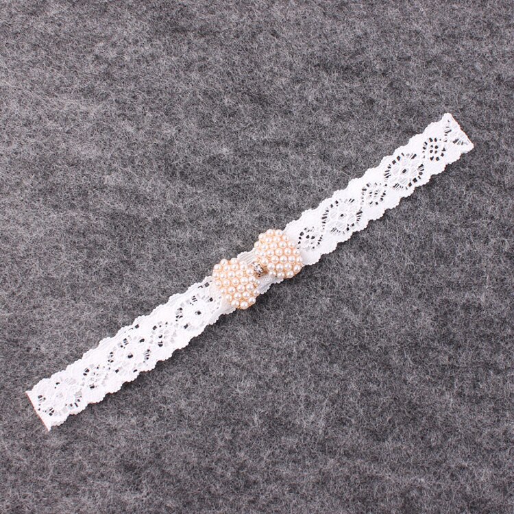 Accesorios para el cabello para niña, turbante, diadema para bebé, complemento para el pelo, lazo de perla, banda de pelo de encaje, banda blanca Lisa encantadora