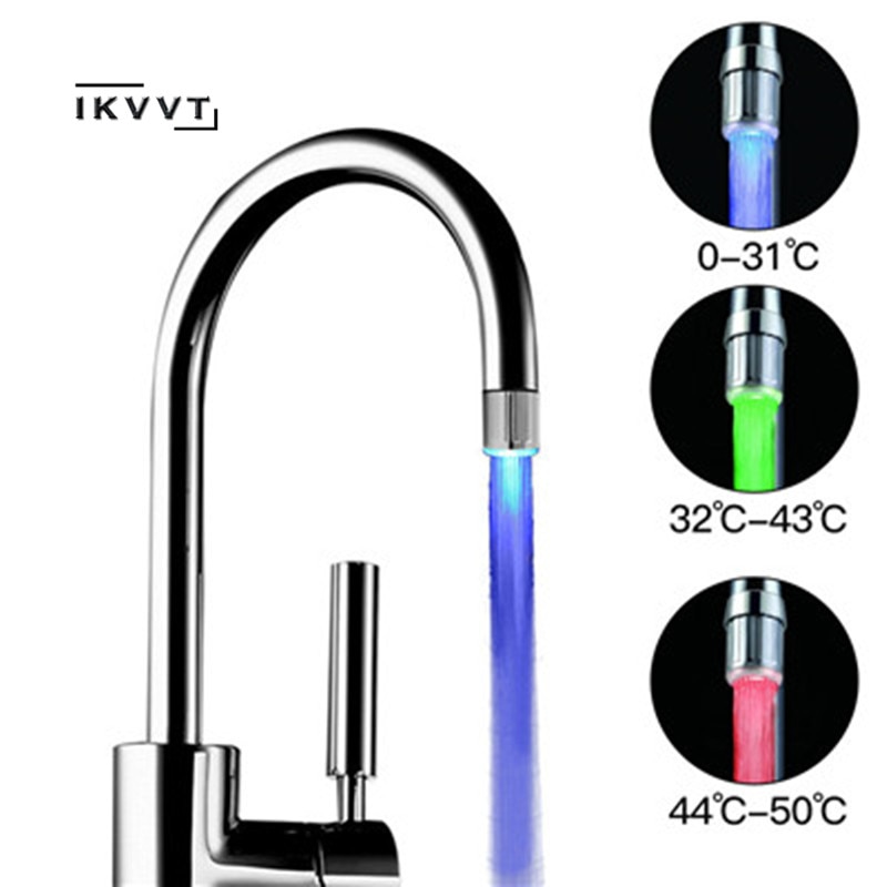 LED Faucet Light Tap Nozzle RGB Color Blinking Temperature Faucet Aerator Water Saving Kitchen Bathroom Accessories