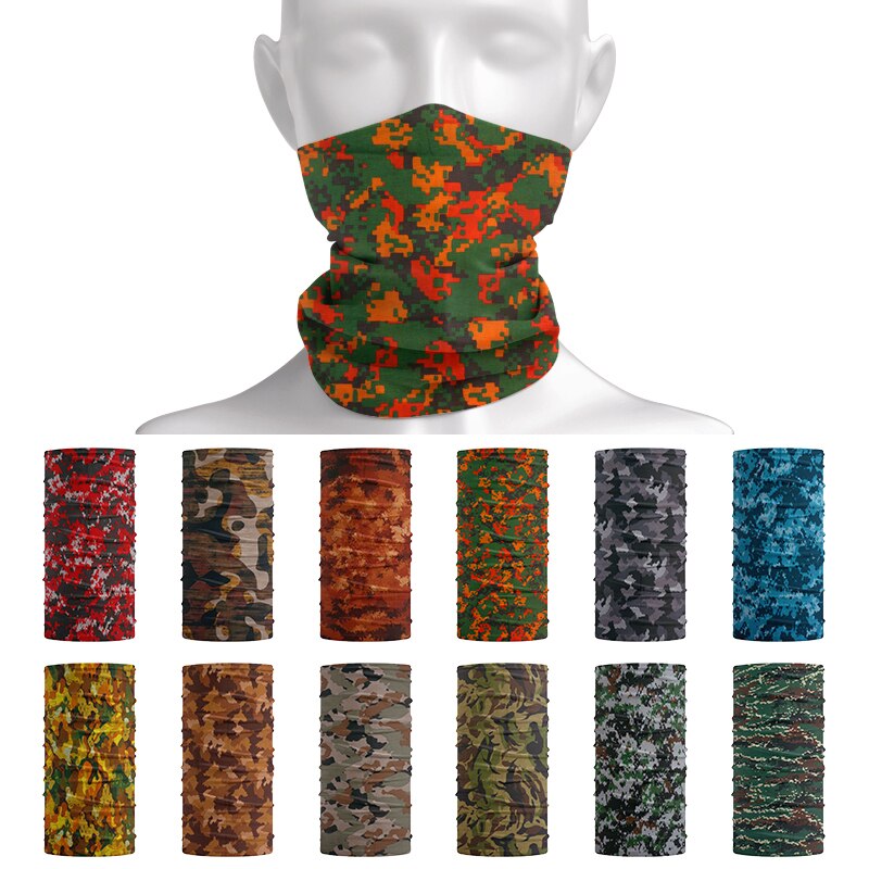 Fashion16-mascarilla de camuflaje urbana, Bandana de Color azul claro para senderismo, protección multifuncional para el cuello, polainas