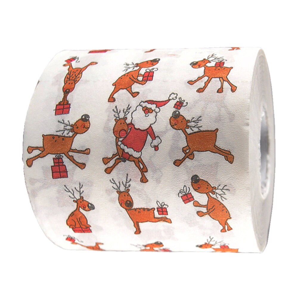 1 Roll of Printed 2-ply Christmas Tissue Roll Paper Roll for Toilet Bathroom Restroom christmas year