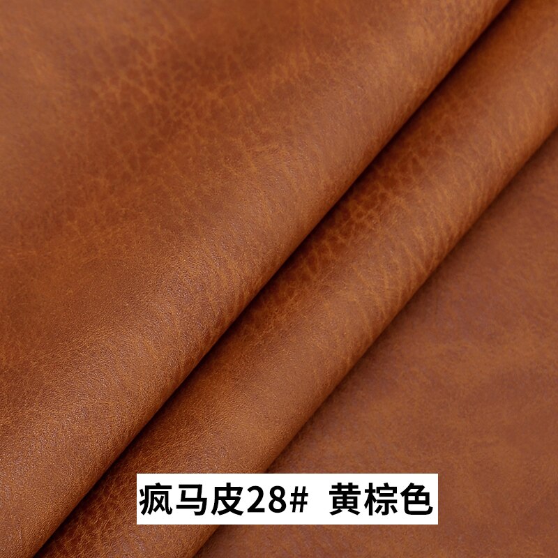 20x30cm PU Crazy Horse synthetic leather Fabric , Faux Leather Fabric for Sewing, PU artificial leather for DIY bag material: 28 yellow brown