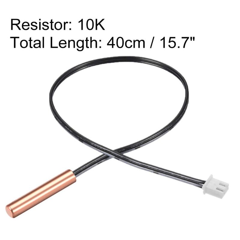 10 Uds 5K 10K 15K 20K 25K 50K 100K sonda Termistor NTC 15,7 pulgadas Sensor de temperatura sensible de cobre para aire acondicionado: 10K 10pcs