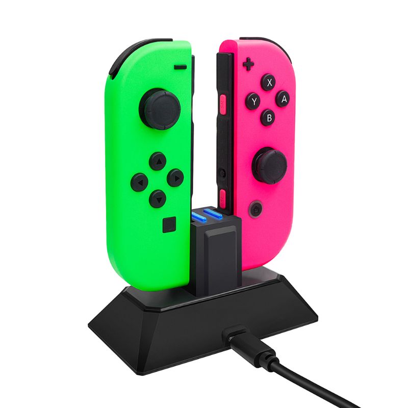 Dual Slot Charging Dock Station Charger with USB Cable for Switch JoyCon Handle
