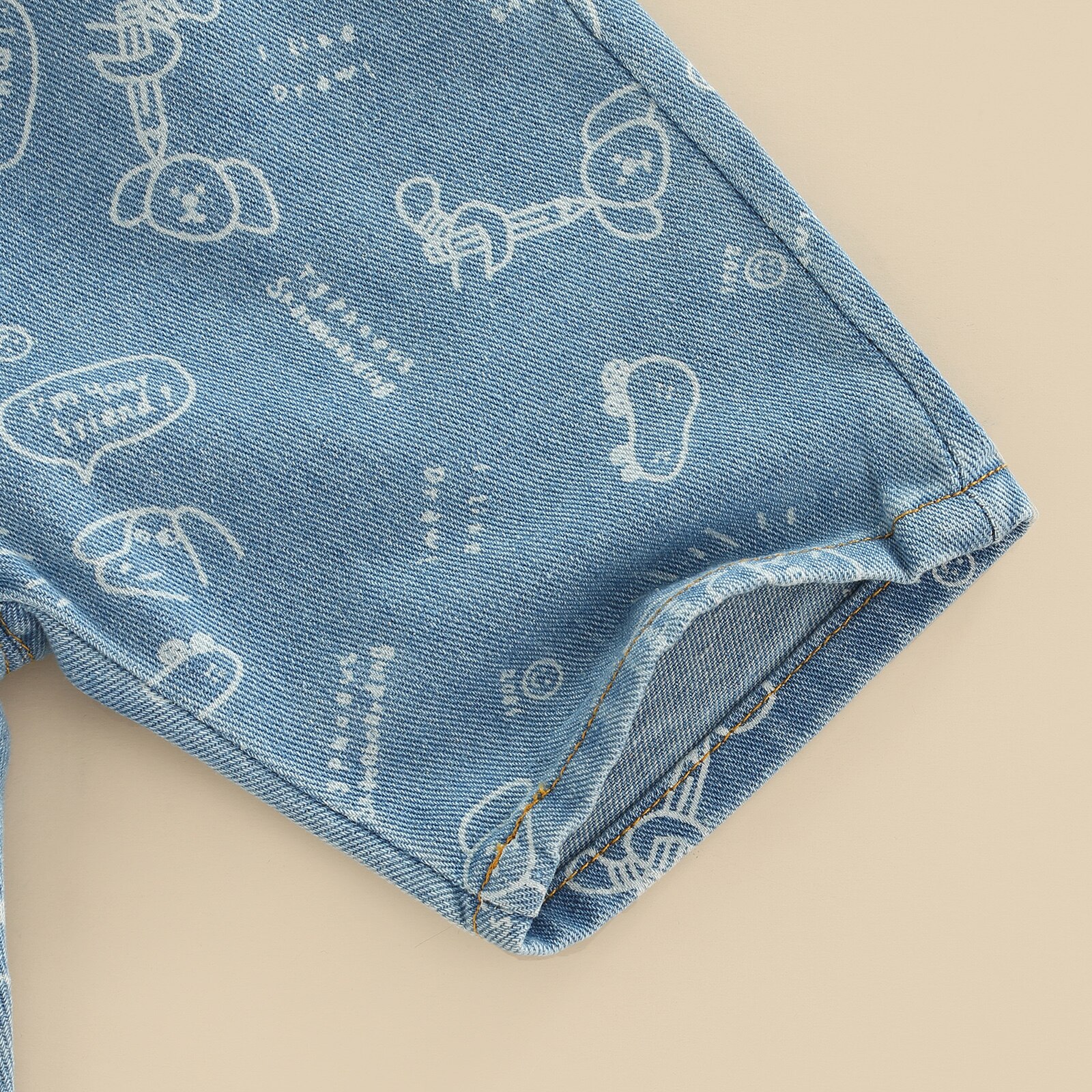 2022 0-6Y Toddler Baby Boy Denim Pants Cartoon Dog Letter Print Elastic Waist Kids Summer Short Jeans Bottoms