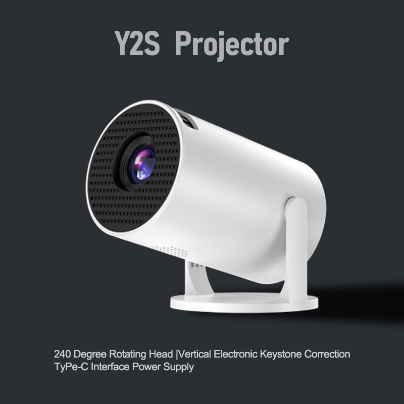 Kleiner hochauflösender Projektor Y2S. tragbar. Geeignet für den Innen- und Außenbereich. Projektion des Heimkino-Schlafzimmers.: EU-Stecker