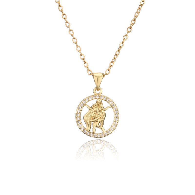 Trendsmax 12 Sterrenbeeld Sterrenbeelden Hangers Kettingen Voor Vrouwen Mannen 585 Rose Goud Mannelijke Sieraden Mode Verjaardagscadeautjes GPM16: 3