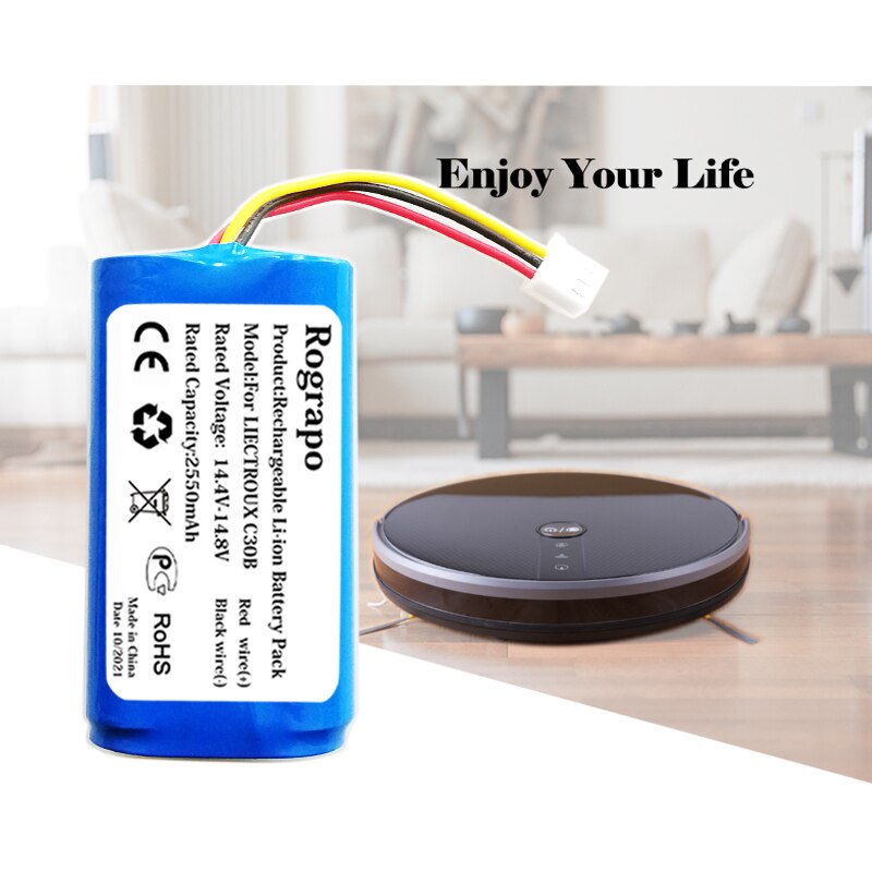 New 14,4 v 2800 li-ion battery parts kit, side brush for liectroux  c30b e30 robot vacuum cleaners
