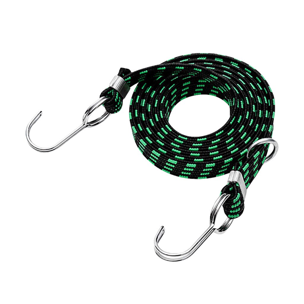 Luggage Tied Rope Stacking Banding Elastic Cord Strap For Motorcycle Bicycle Cargo Racks Strap Tie Fixed Band Hook Black: green