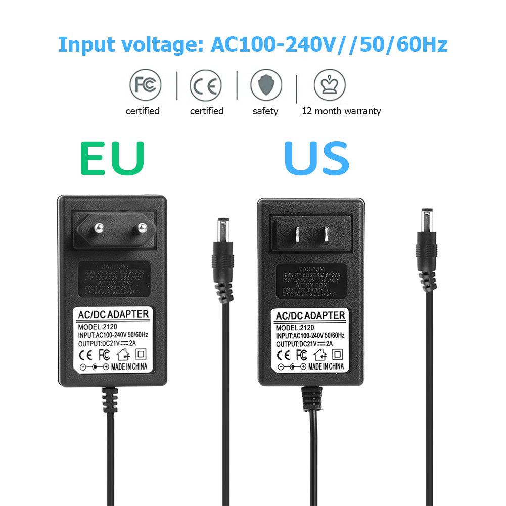 Dc 21V 2a 18650 Lithium Batterij Oplader Dc 5.5X2.1Mm Draagbare Oplader Adapter Met Led Indicatielampje 90Cm Kabel 18490 14650