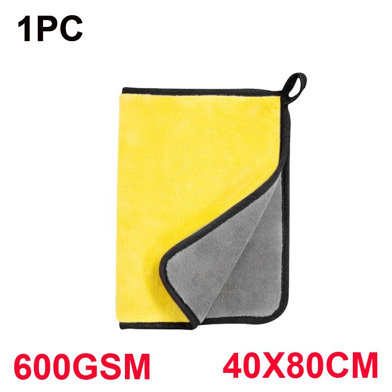 Auto detailing 800 gsm autoreiniging washandje accessoires microvezel 600 gsm sterke dikke washand nat en droog detail autoverzorging: 1pc 600 gsm 40 x 80cm