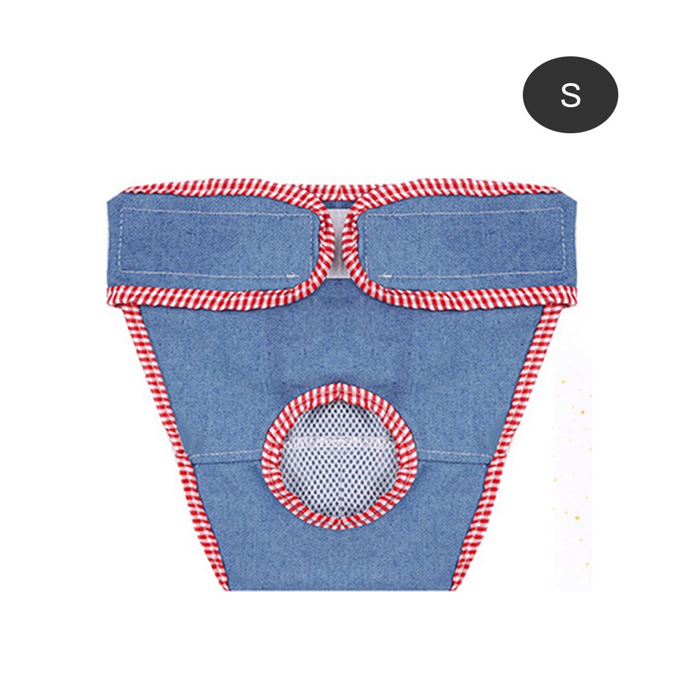 Hund fysiologiske bukser ble menstruation undertøj trusser til hund sanitære vaskbare hunhunde hvalpe shorts trusser s-xxl: Jeans / M