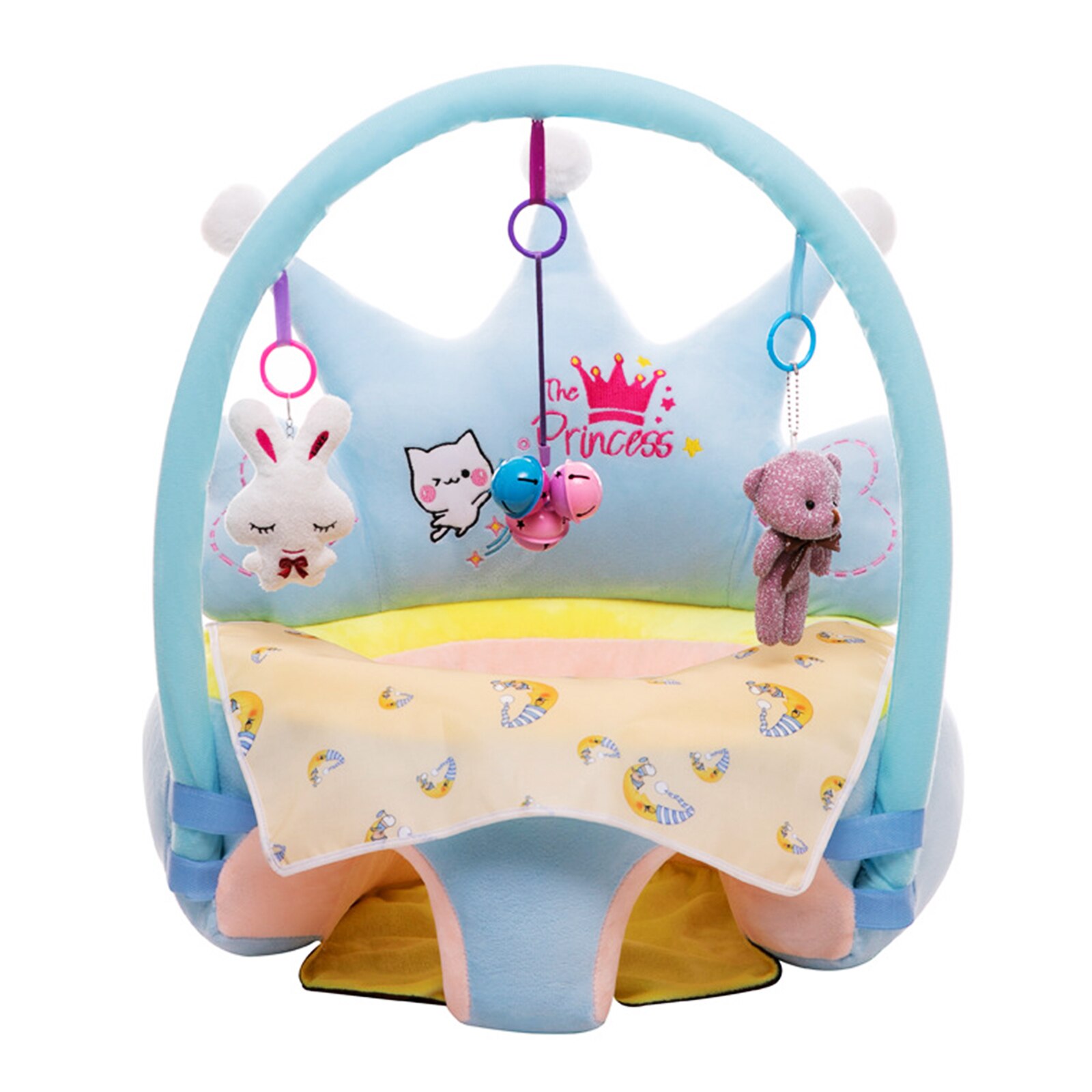 Wasbaar Pasgeboren Sofa Ondersteuning Cover Infant Peuters Leren Sit Stoel Case Baby Sofa Ondersteuning Stoelhoezen: Blauw