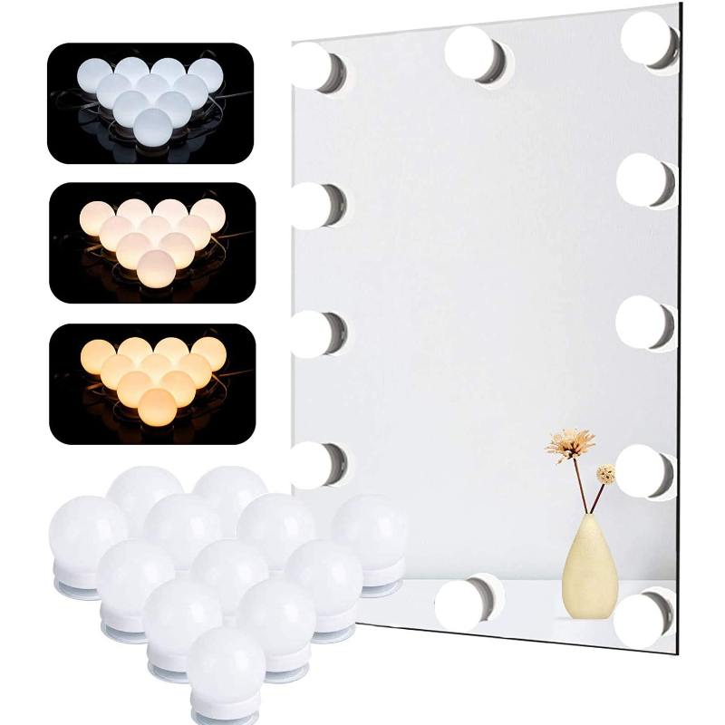 Make-Up Spiegel Led Gloeilampen Ijdelheid Verlichting Usb 12V Badkamer Kaptafel Verlichting Dimbaar Led Ijdelheid Licht Voor Spiegellicht