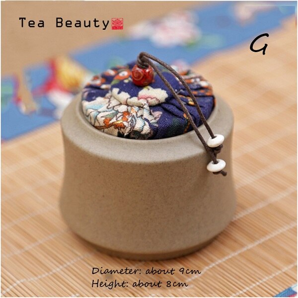 WIZAMONY Top Grade Wooden Plug Chinese Ceramics Eco-Friendly Tea Caddy Canister Porcelain Jar box Chinese style: G