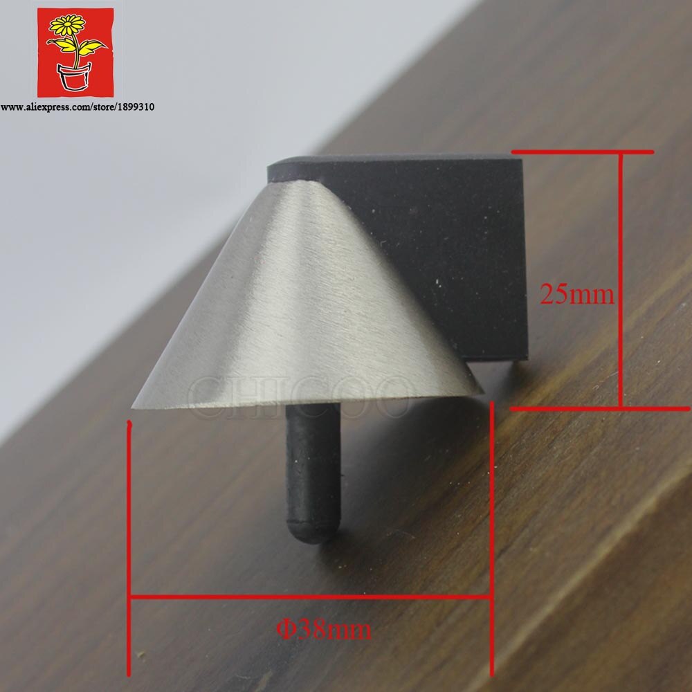 doorstopper Zinc alloy Satin chrome pyramid door stops,Floor mounted doorstop