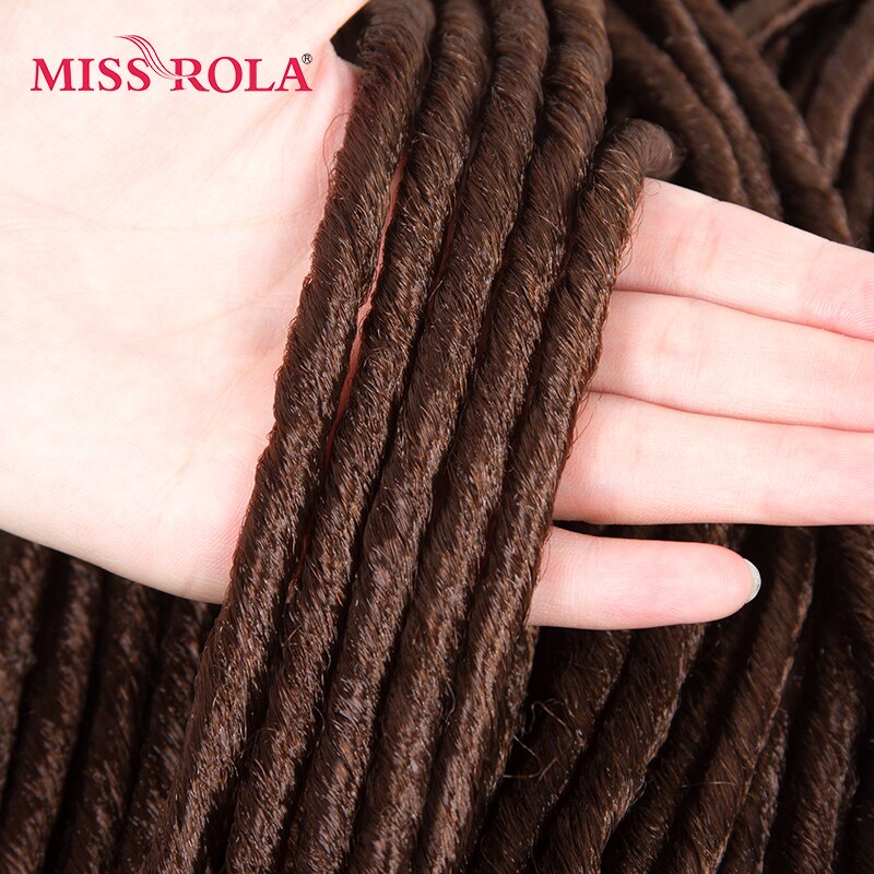 Miss Rola Faux Locs Curly Crochet Braid Hair 30# Kanekalon Low Temperature Fiber 18inch Synthetic Braiding Hair Extensions 5pcs