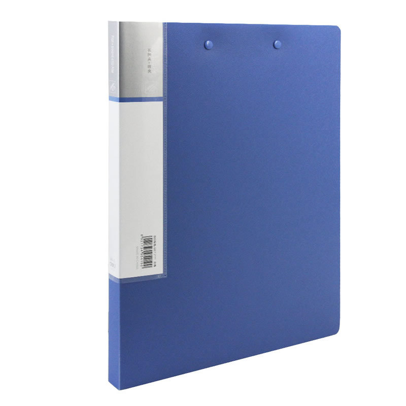 DL Good office supplies-Carpeta de polipropileno A4, clip de placa larga, azul, suministros para estudiante soltero, herramientas de oficina, 5419