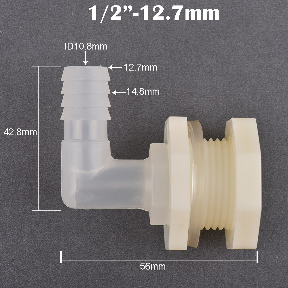 1 Set Abs 1/2 Inch Tot 6.4 ~ 20Mm Elleboog Watertank Connector Aquarium Tuin Irrigatie Slang Gezamenlijke Water pijp 90 Graden Adapter: 12.7mm