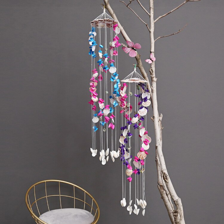 1Pcs Natuurlijke Schelpen Wind Chime Outdoor Opknoping Prachtige Schelp Windbell Eolische Bells Ambachten Ornamenten Tuin: random