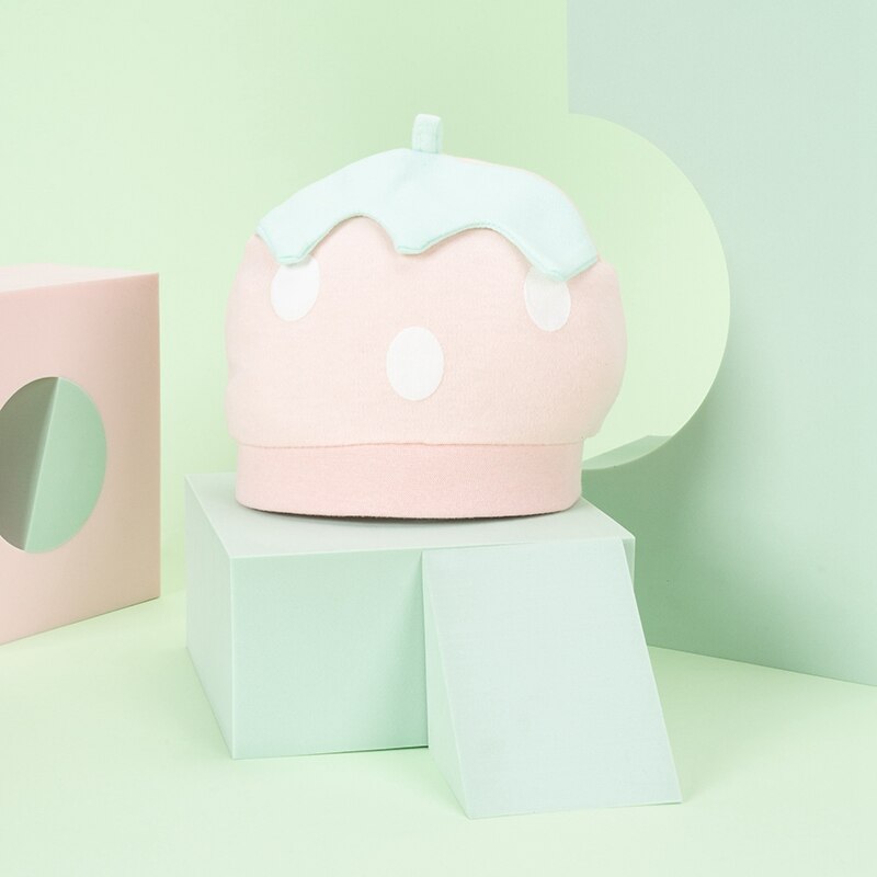 Berretto da notte per neonato in cotone con nodo in cotone berretto da bambino fragola per ragazzi cappello invernale per bambini caldo