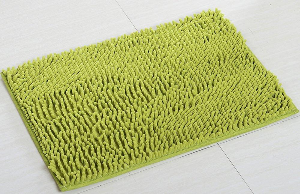 40*60 CM tapis de salle de bain Chenille tapis de bain antidérapants tapis de sol en microfibre absorbant l'eau rapide: Vert
