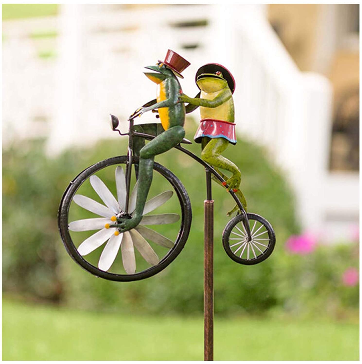 Vintage Fiets Wind Spin Kikkers Op Een Vintage Fiets Tuin Decoratie Kikker Tuin Standbeeld Tuin Yard Kikker Verfraaien Ornament