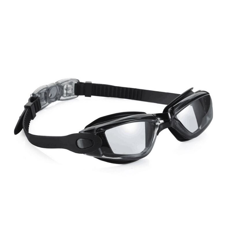 Mirrored Swimming Goggles No Leaking Anti Fog UV Protection Triathlon Unisex Swim Goggles Eyes Protection: Black