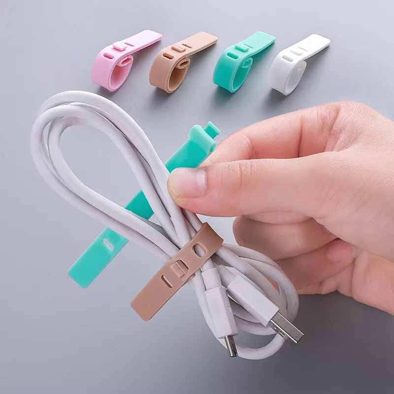 4 stk/sæt rejse silikone kabel opruller øretelefon beskytter usb telefon holder tilbehør pakke organizer tilbehør