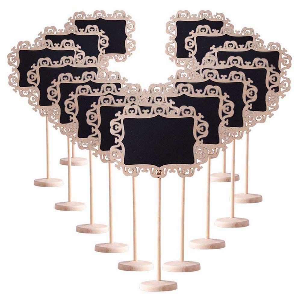 14 Pcs Mini Decoratieve Grens Krijtbord Borden Met Stand Black Board Voor Bruiloften Plaats Kaarten, Partijen, message Board Tekenen Een