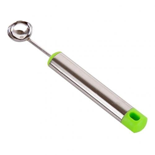 Cuchara de acero inoxidable para Hacer bolas de melón, utensilio de cocina: Verde
