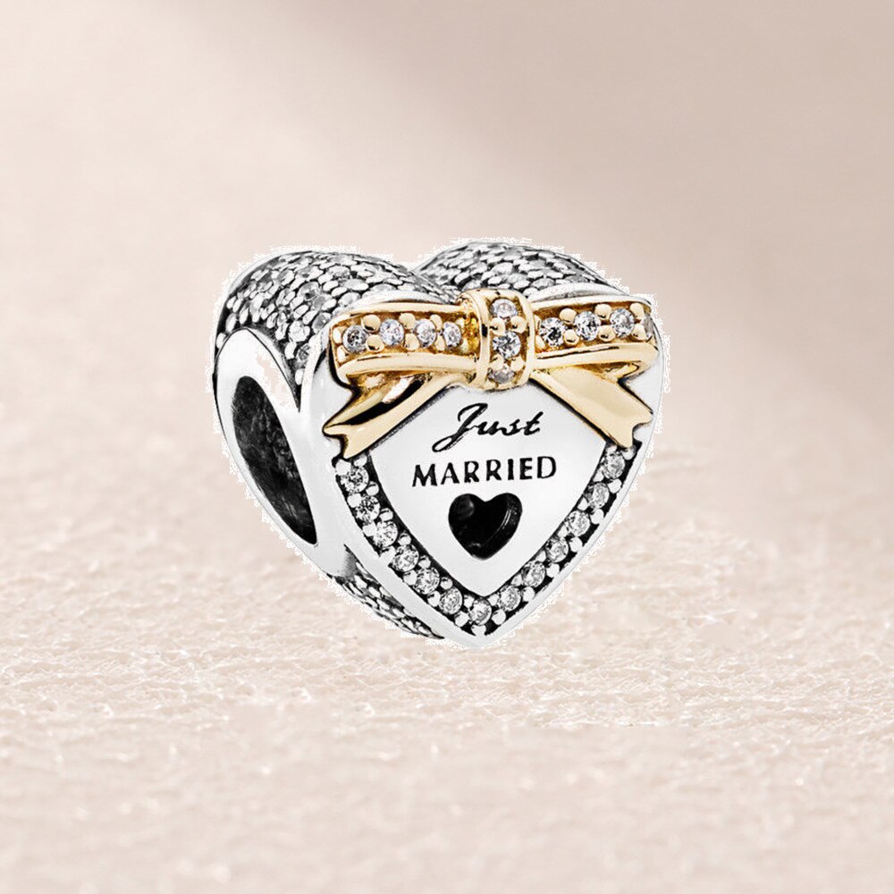 Popular 100% 925 Sterling Silver Rose Gold Charm Beads20 Original Jewellery For Women Party Wedding: 792083CZ