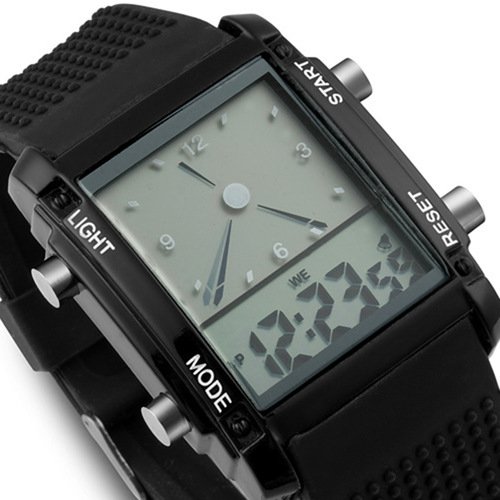 Reloj Led Digital para hombre y mujer, reloj de pulsera informal deportivo, banda de silicona, negro y blanco, reloj Saati