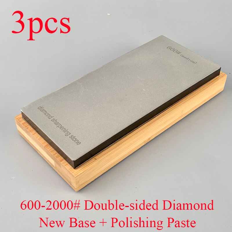 600 2000# Sharpening Stone Double-sided Diamond Plate Whetstone Set Sharpen Grinder Knife sharpener Polishing Paste: 600-2000