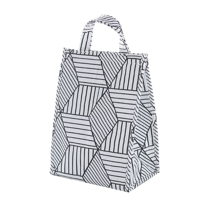 Voedsel Koeltas Waterdichte Draagbare Thermische Oxford Lunch Tas Voor Vrouwen Mannen Kids Grote Gestreepte Geïsoleerde Lunchbox Tas tote: F