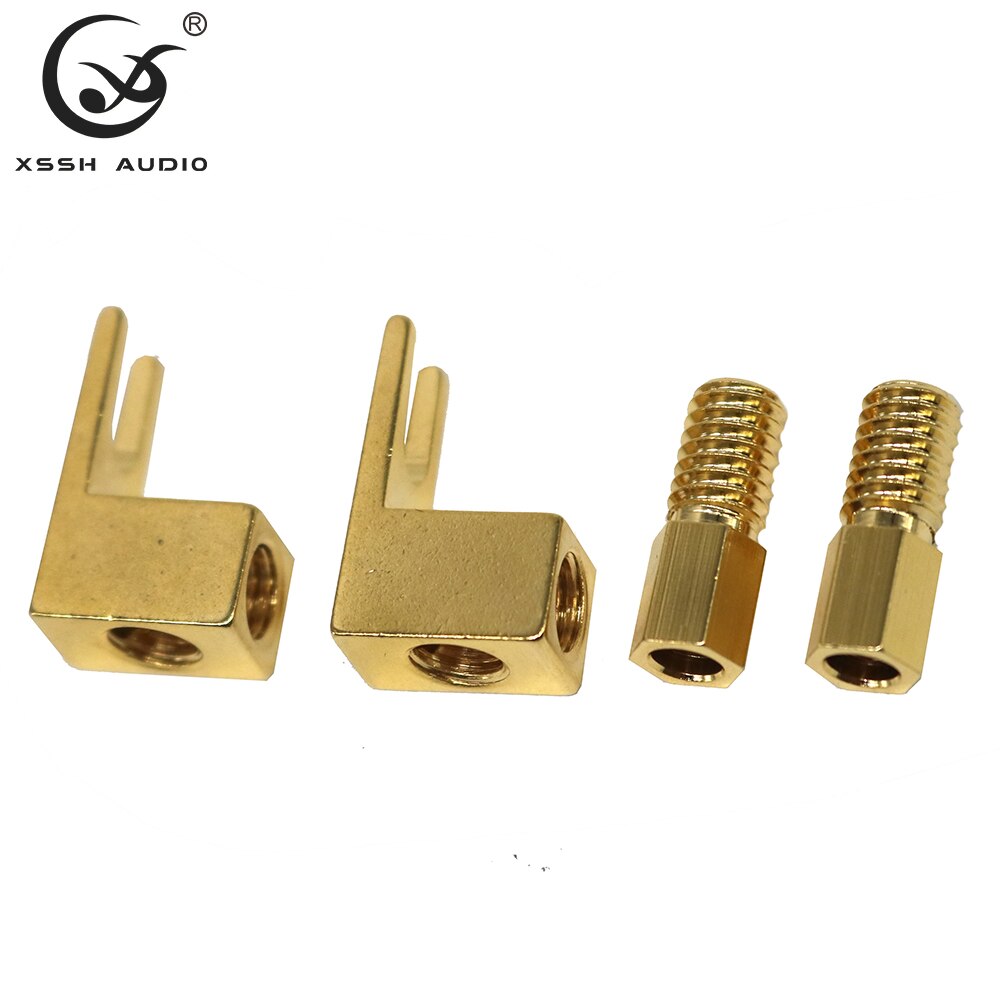 Banana Connector Right-angled 90 Degree Spade XSSH 4~16pcs HIFI Audio Home Theater 5mm Speaker Wire U Y Jack Plug Fork Terminal
