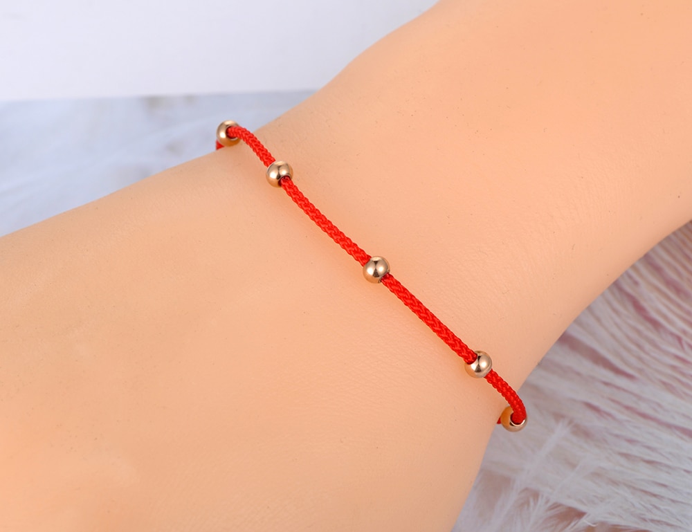 Lokaer etnische chinese roestvrijstalen rode touw handgeweven armbanden voor vrouwen en meisjes, geluksarmband sieraden  b19146