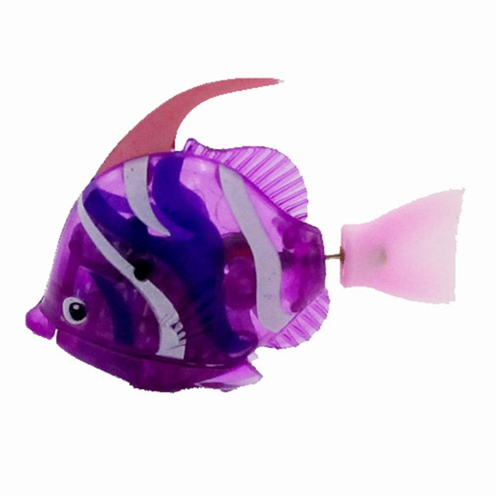Drôle nager poisson électronique activé batterie alimenté jouet de bain poisson robot animal de compagnie pour réservoir de pêche décoration animaux de compagnie poissons: purple