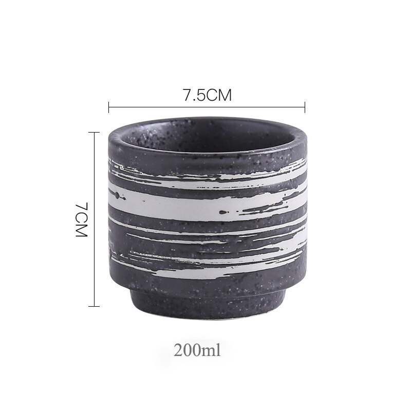 Taza de té japonesa LUWU, taza de agua, gres cerámico Kungfu pintado a mano, recipientes para beber té 200ml: Style E