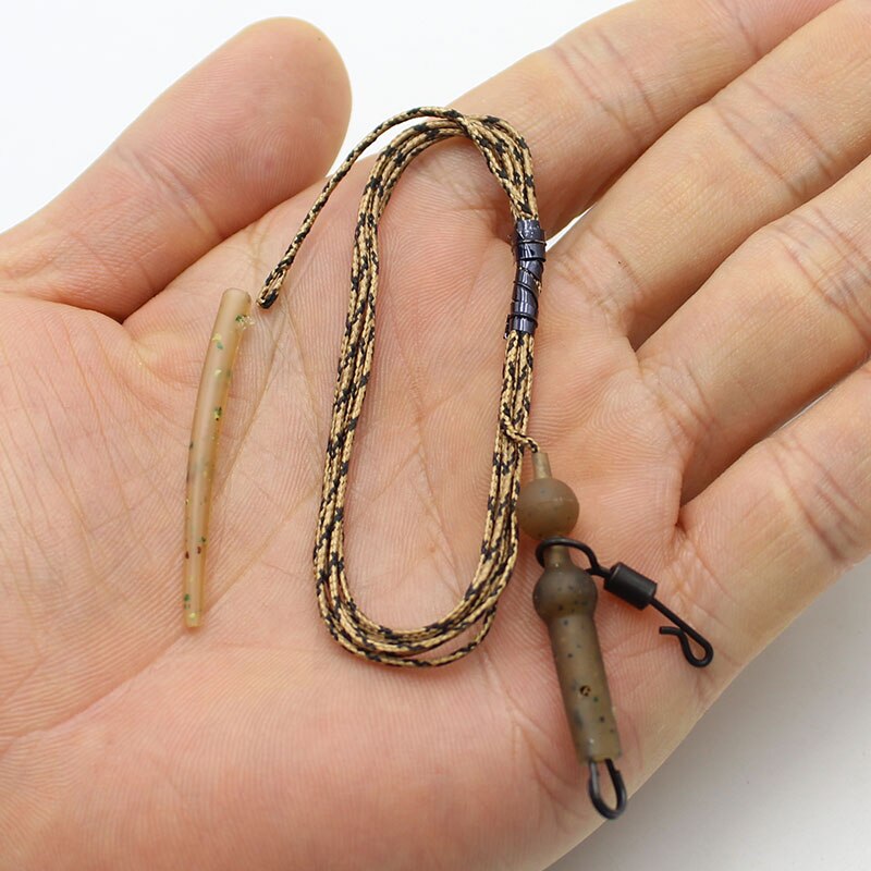 100cm Carp Fishing Ready Made Carp Rigs Braided Leadcore Fishing Line Carp Tackle Set With Swivels Rig For Fishing Equipment
