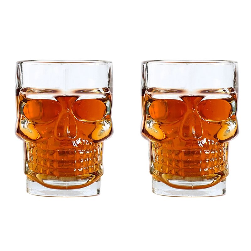 Dödskalle mugg vin öl kopp whisky tequila med handtag martini cocktailglas halloween perfekt för bardekoration: 2 st