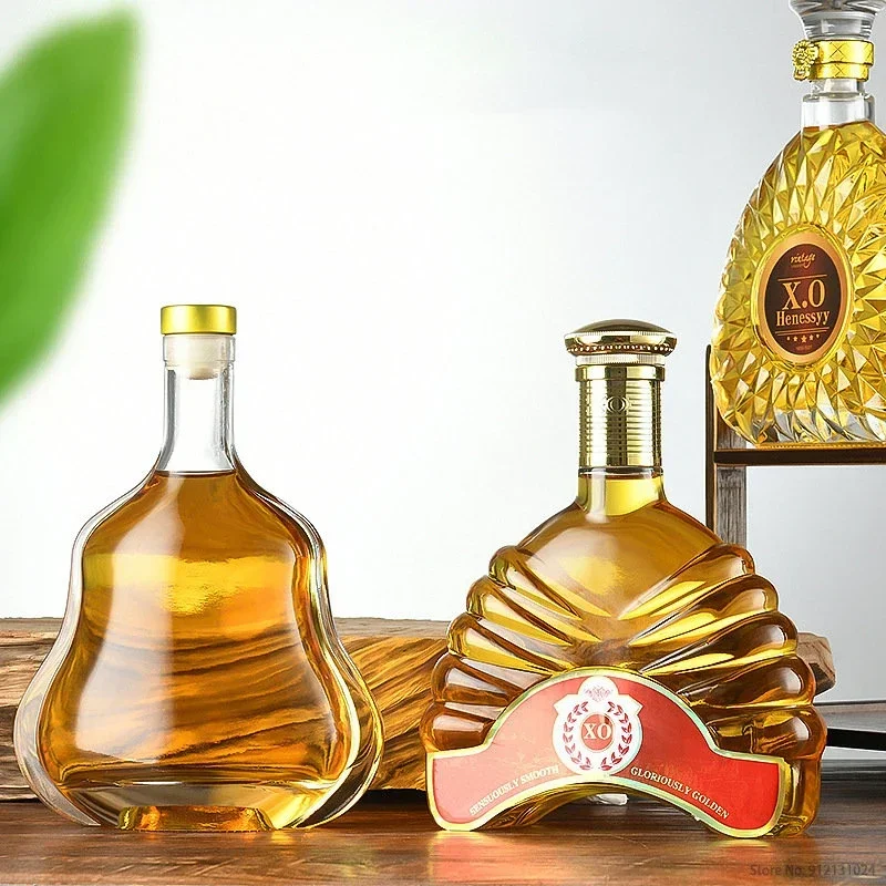 Decantador de whisky para licor, Bourbon escocés, tapón hermético, sin plomo, artículos de bar de lujo, 750 ml